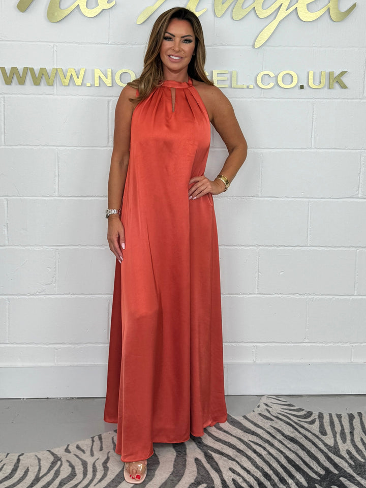 High Neck Tie Back Maxi Dress (6 Colours)