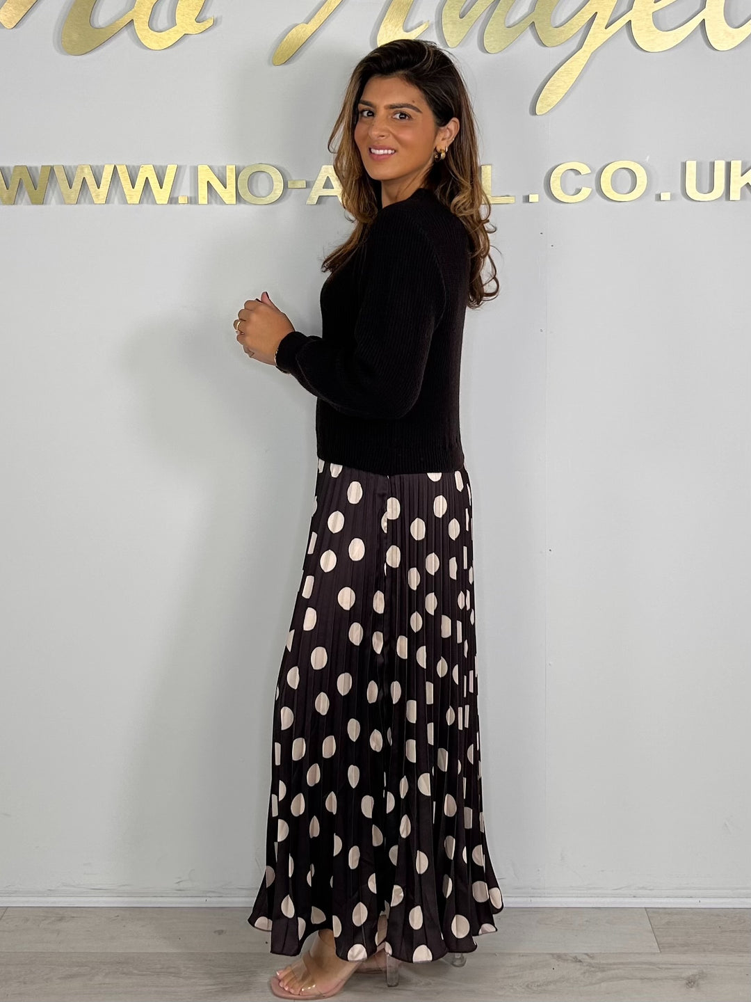 Polka Dot Pleated Jumper Dress (3 Colours)