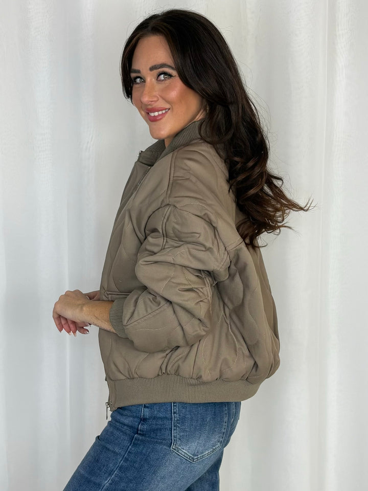 Quilted Bomber Jacket