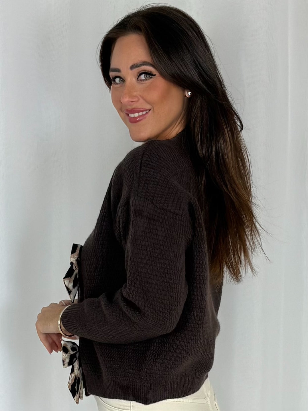 Leopard Print Bow Cardigan (2 Colours)