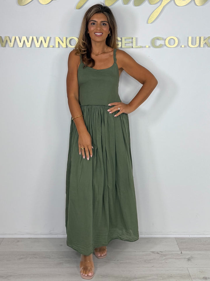 Lace Strap Bow Tie Up Back Low Back Maxi Dress (5 Colours)