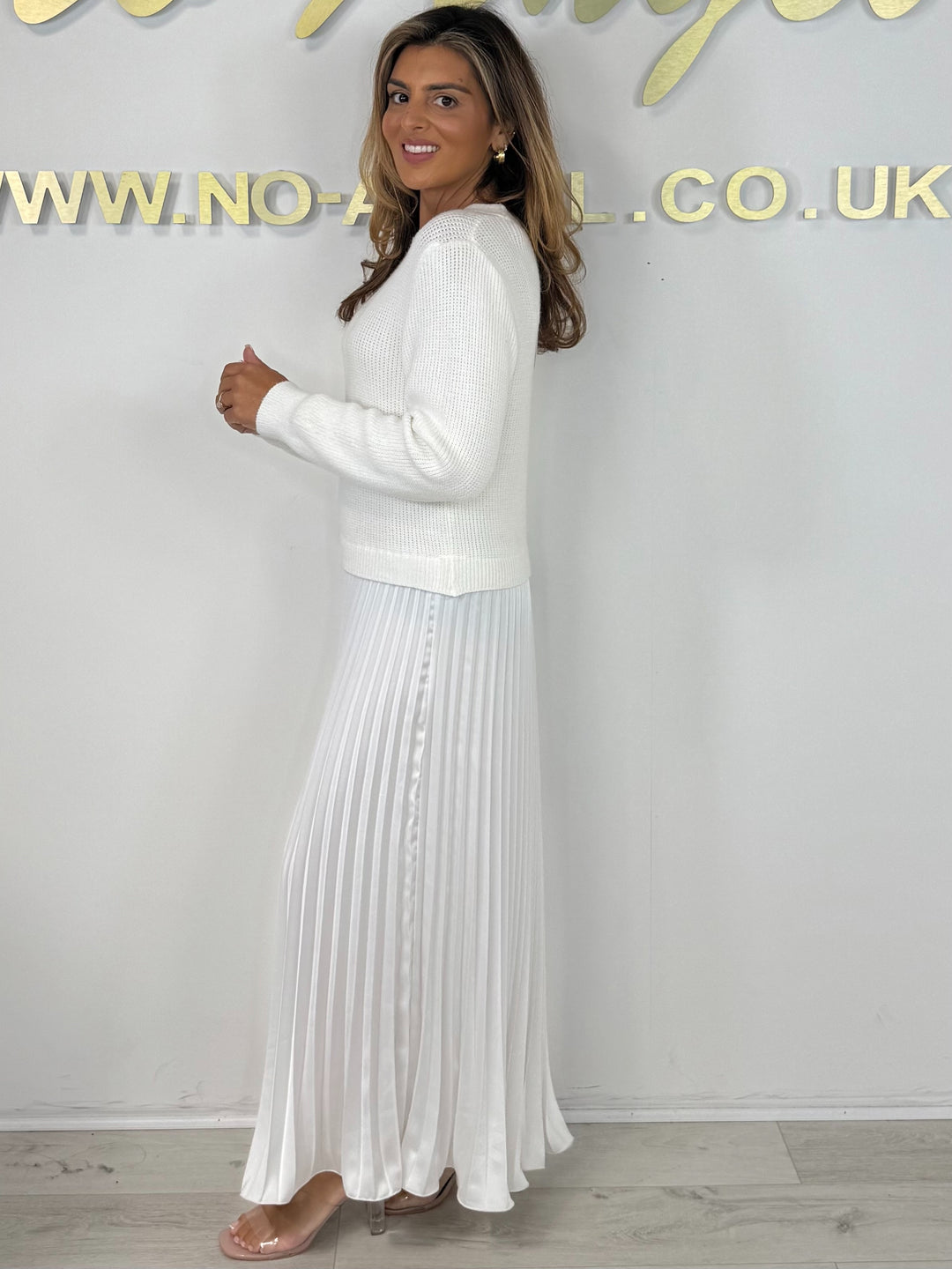 Long Sleeve Jumper & Pleated Bottom Dress (7 Colours)