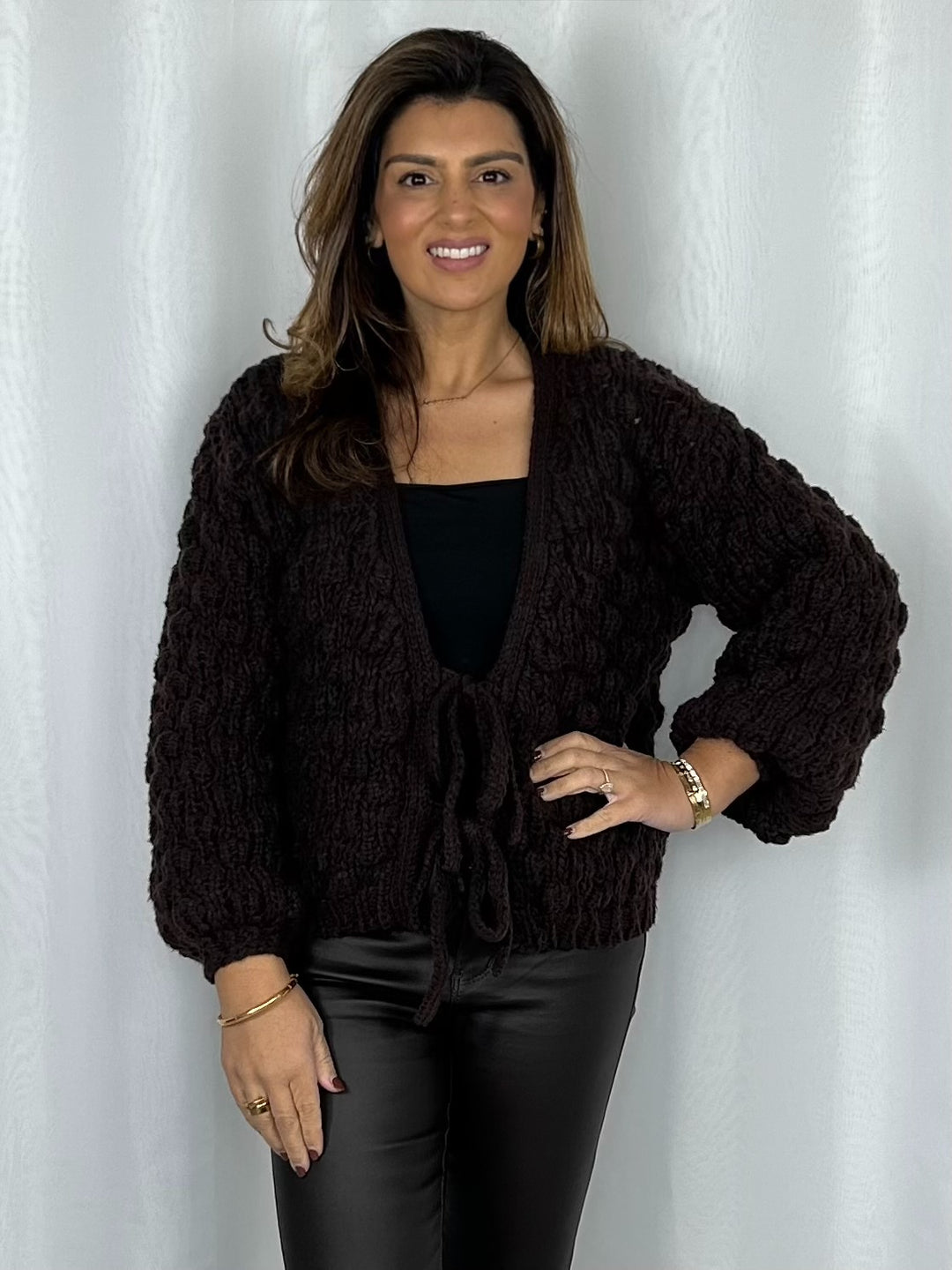 Chunky Thick Knit Front Tie Cardigan (2 Colours)