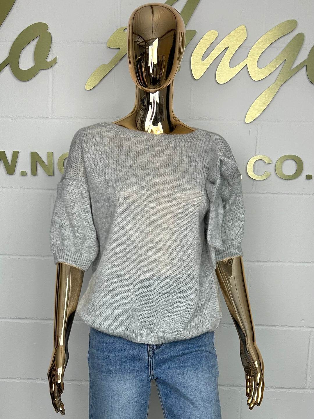 Soft Knit Short Sleeve Bow Detail Jumper (8 Colours)