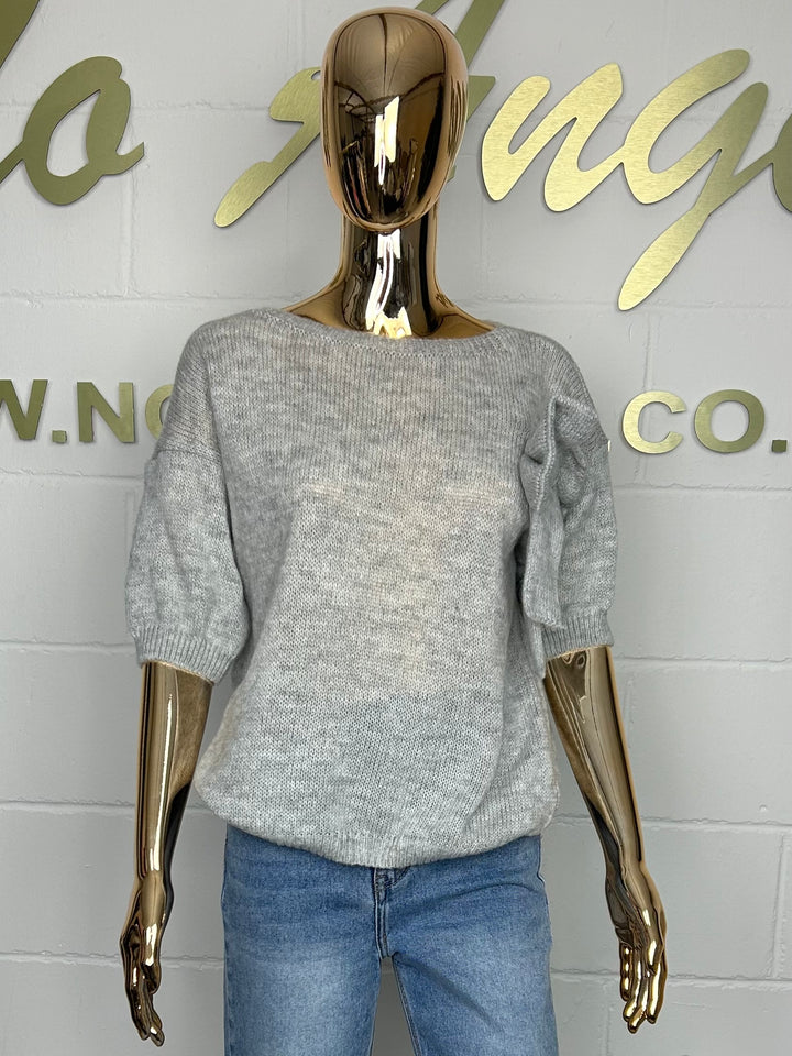 Soft Knit Short Sleeve Bow Detail Jumper (8 Colours)