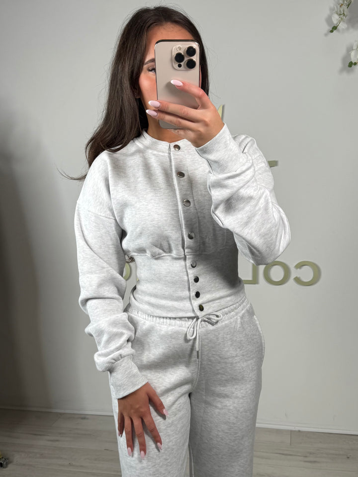 Button Up Cinched Waist Jumper & Straight Leg Trouser Co-ord (5 Colours)