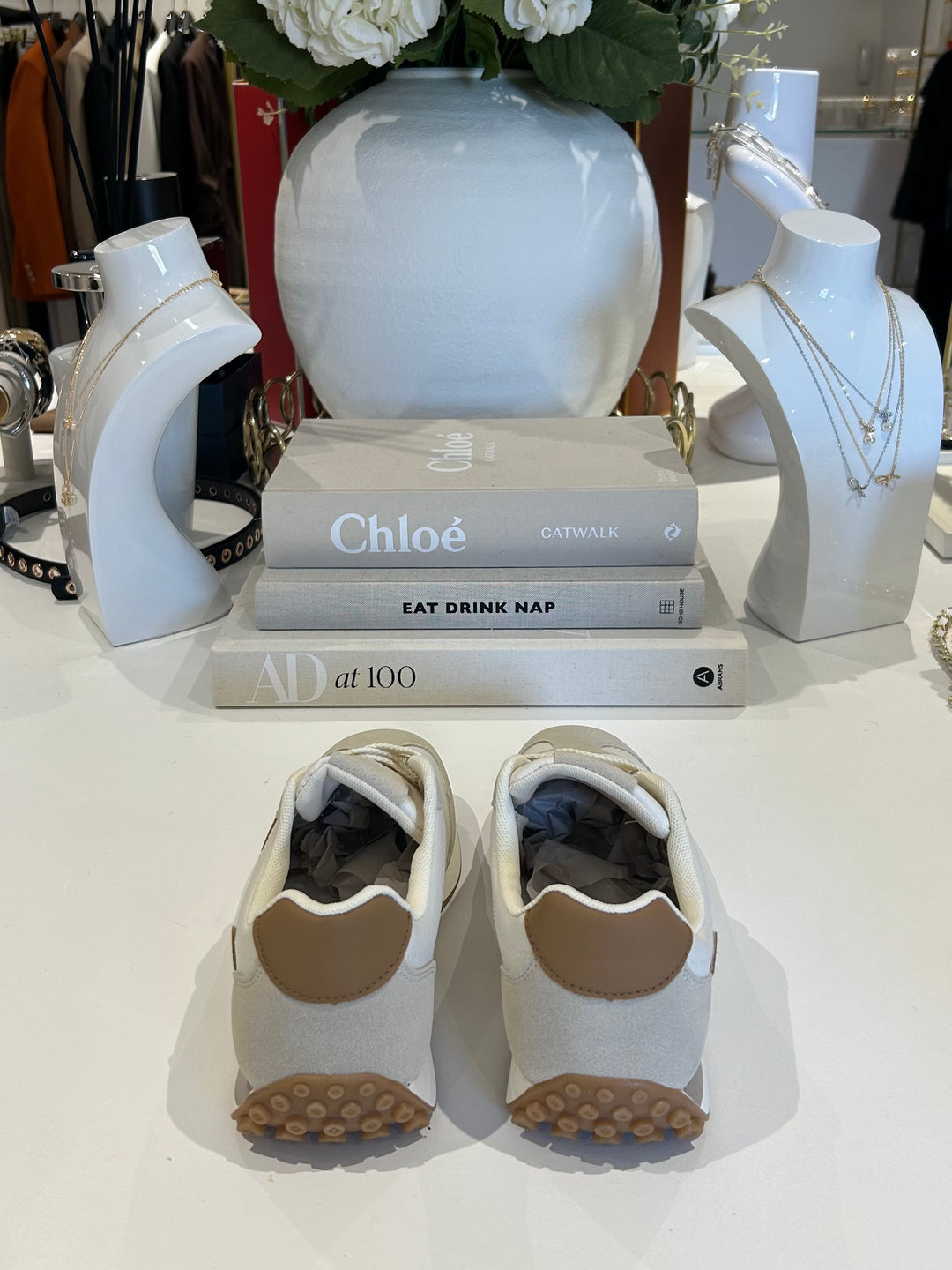 Faux Leather & Suede Swirl Design Trainers (2 Colours)