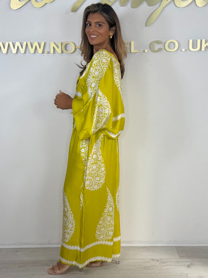 Paisley V-Neck Button Up Cardigan & Floaty Trouser Co-ord (4 Colours)