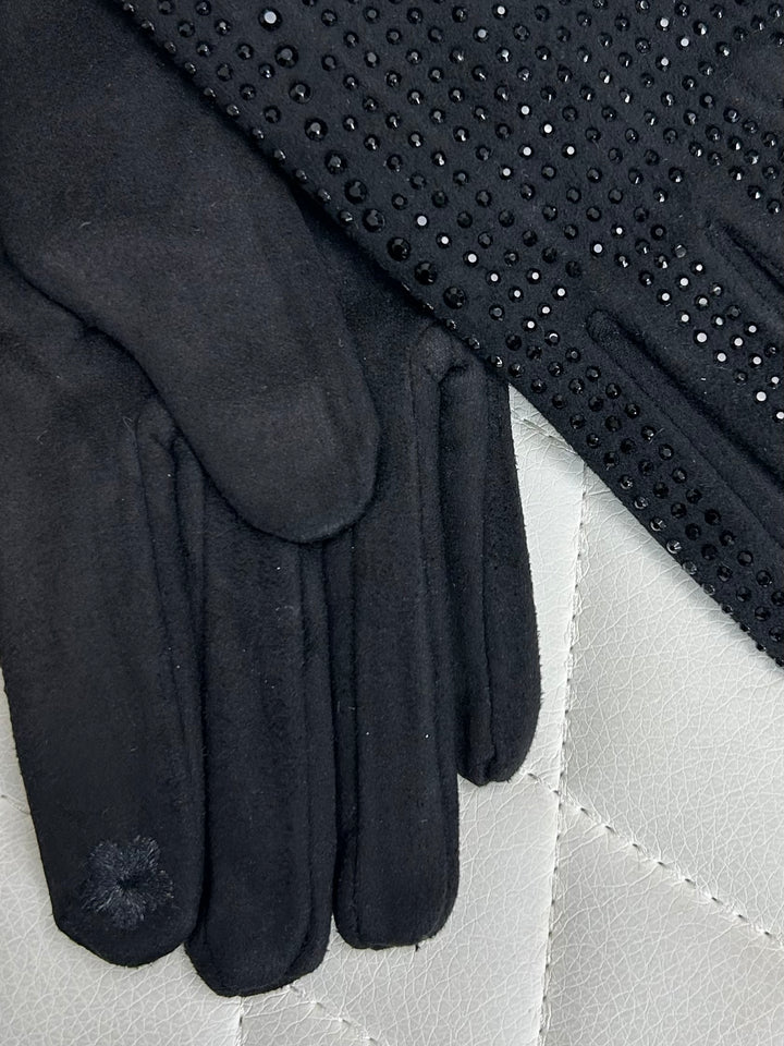 Black Covered Gem Gloves