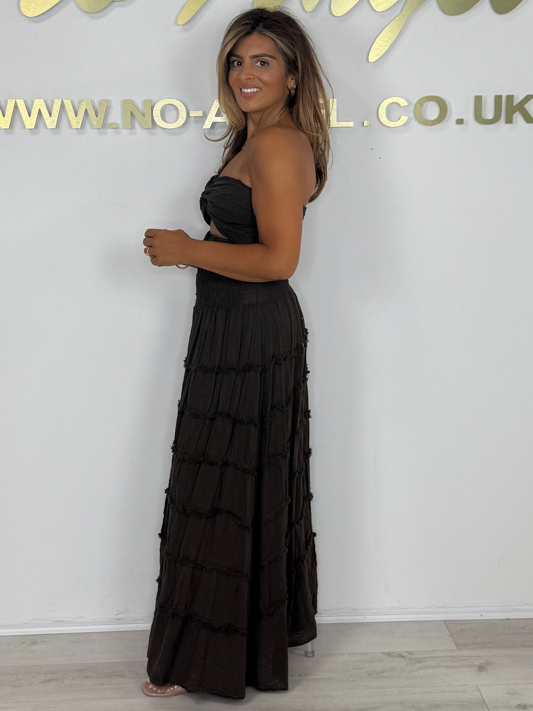Knot Front Detail Raw Edge Detail Maxi Dress (5 Colours)