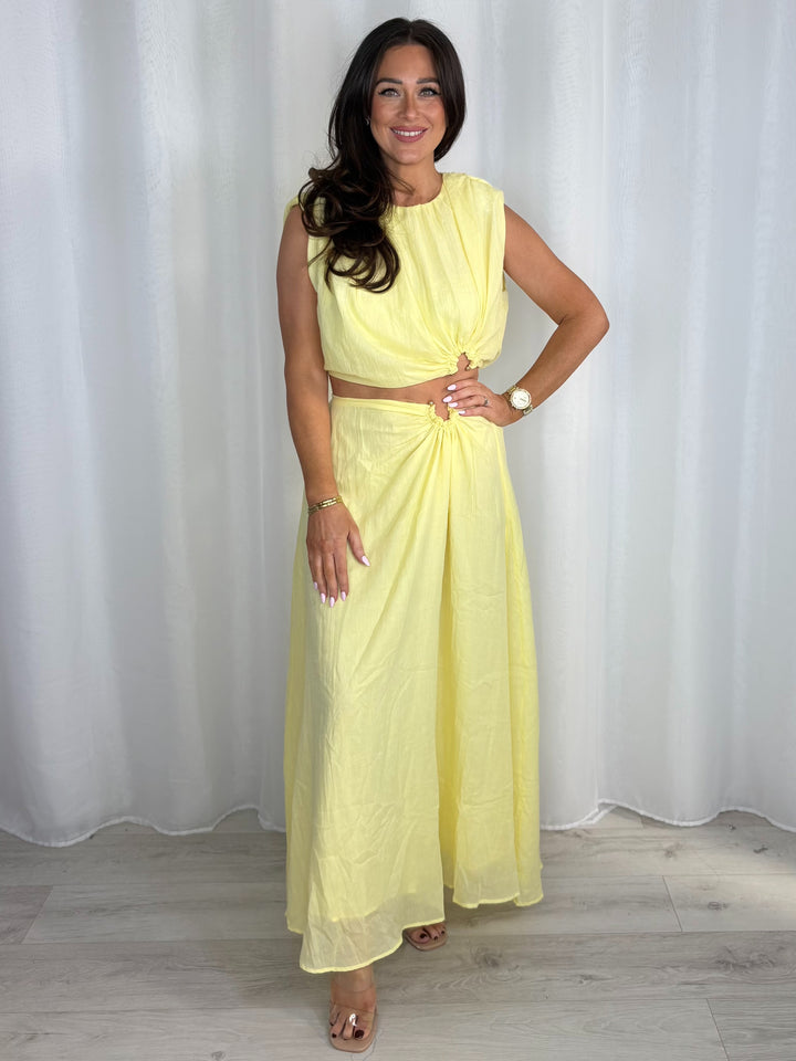 Puff Ball Top And Maxi Skirt Co-Ord (2 Colours)