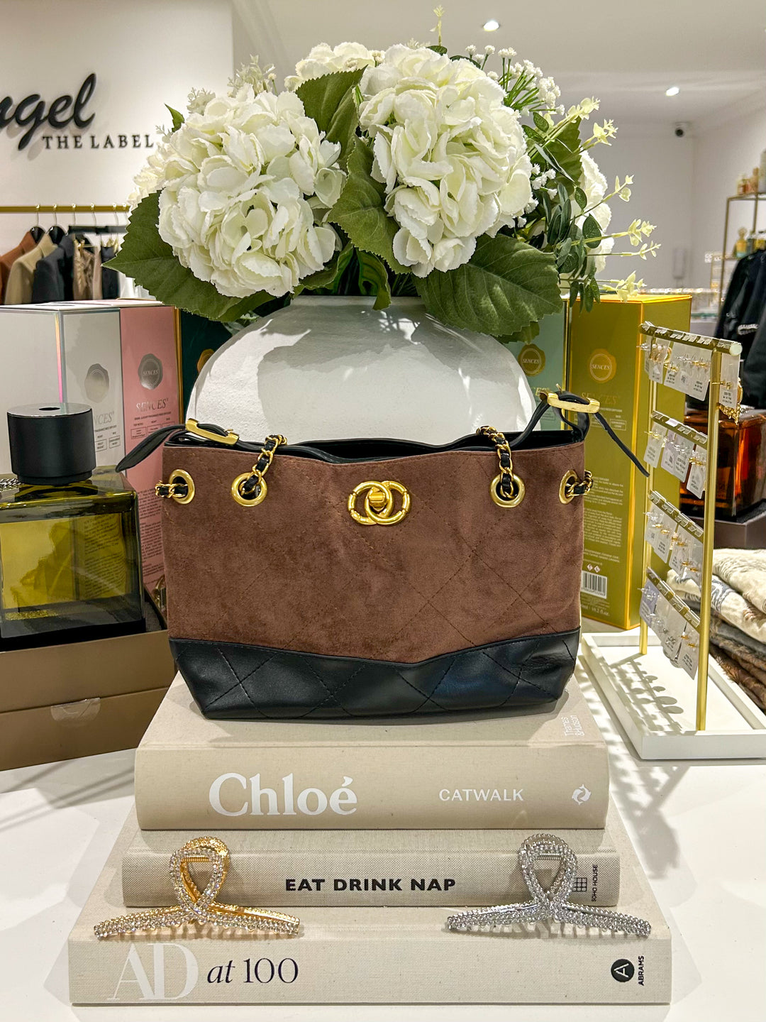 2 Toned Designer Inspired Gold Hardware Handbag (5 Colours)