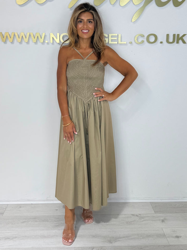 Elasticated Top Puff Skirt Maxi Dress (5 Colours)