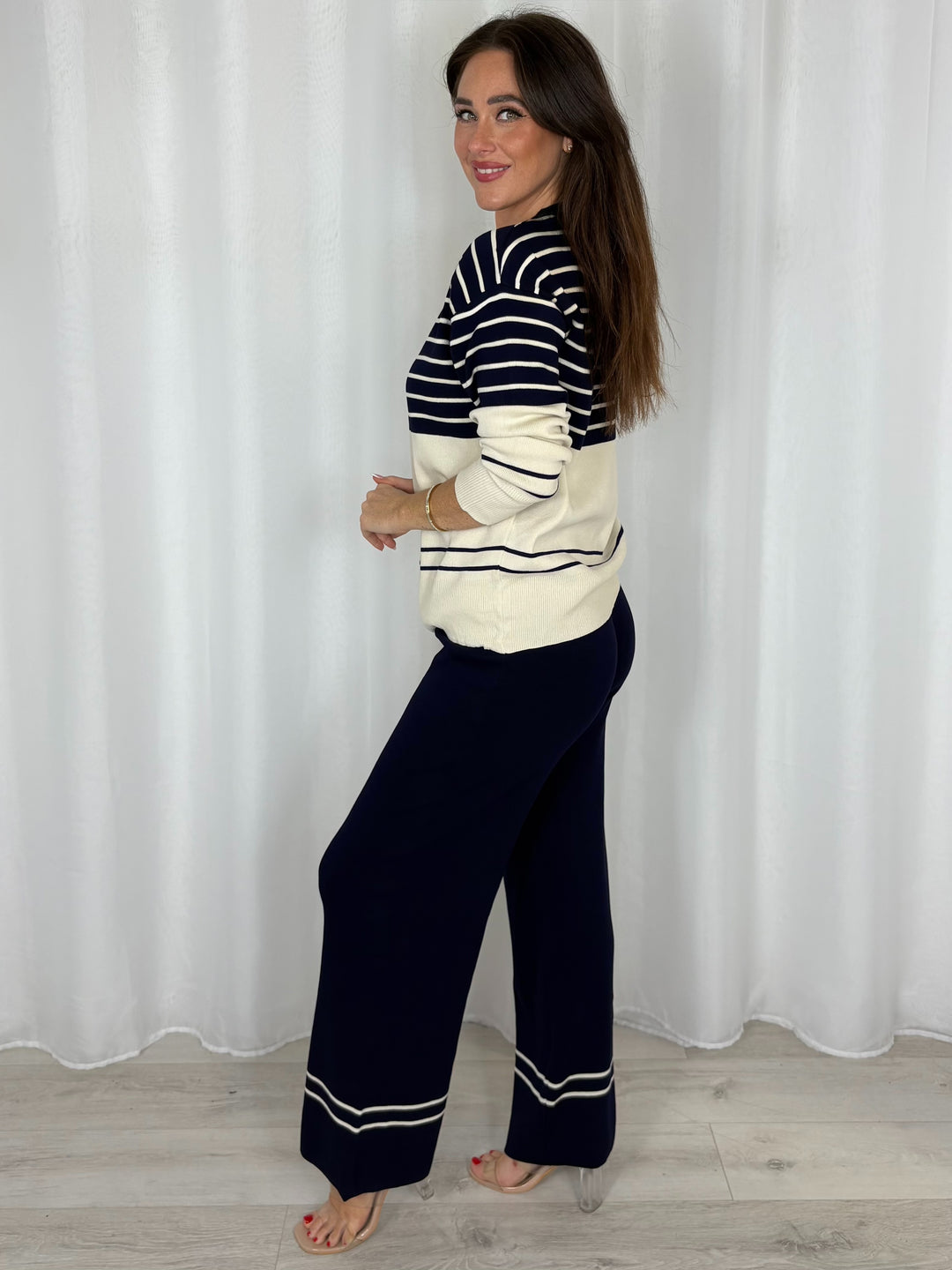 Round Neck Striped Jumper And Trouser Co-Ord (5 Colours)