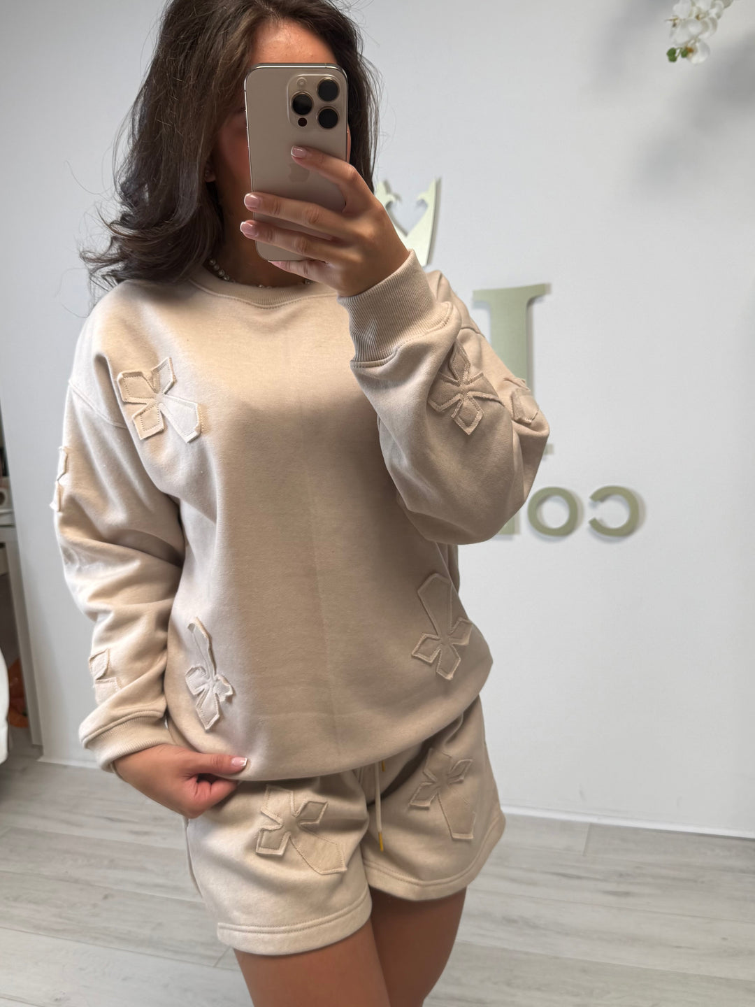 Cross Detail Oversize Jumper & Shorts Co-ord (3 Colours)