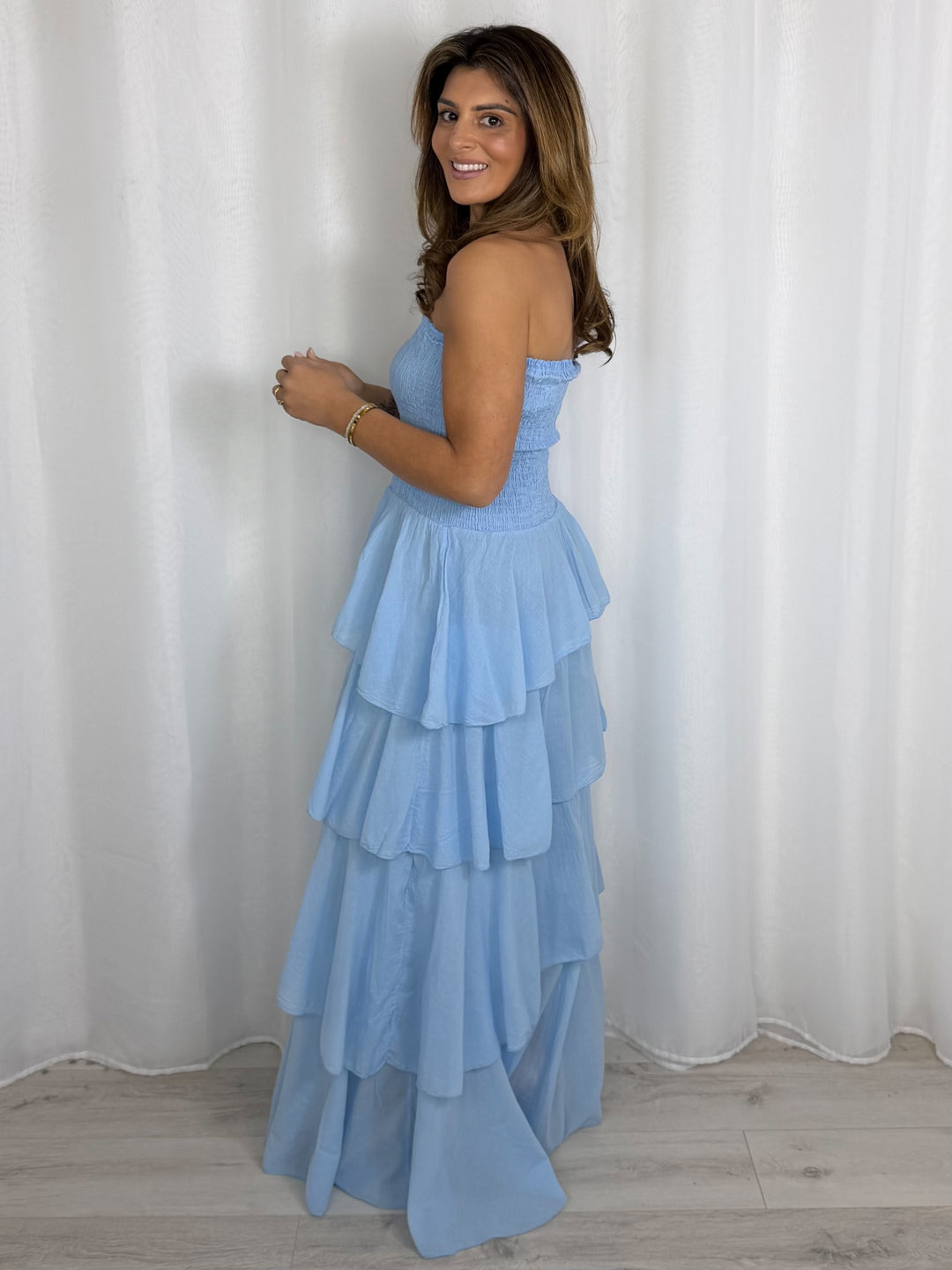 Smocked Frill Maxi Dress (6 Colours)