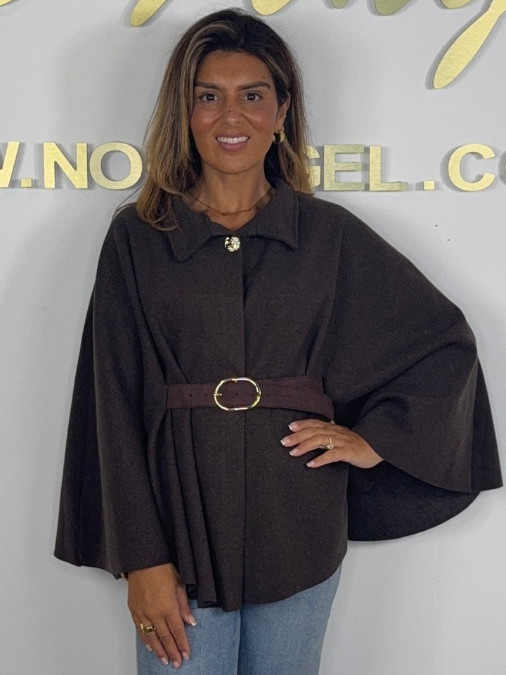 Belted Collared Gold Hardware Cape (6 Colours)