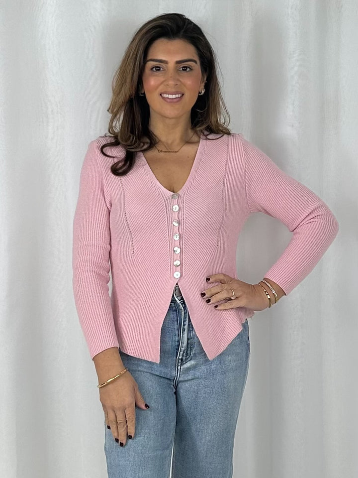 V-Neck Long Sleeve Button Up Cardigan (5 Colours)