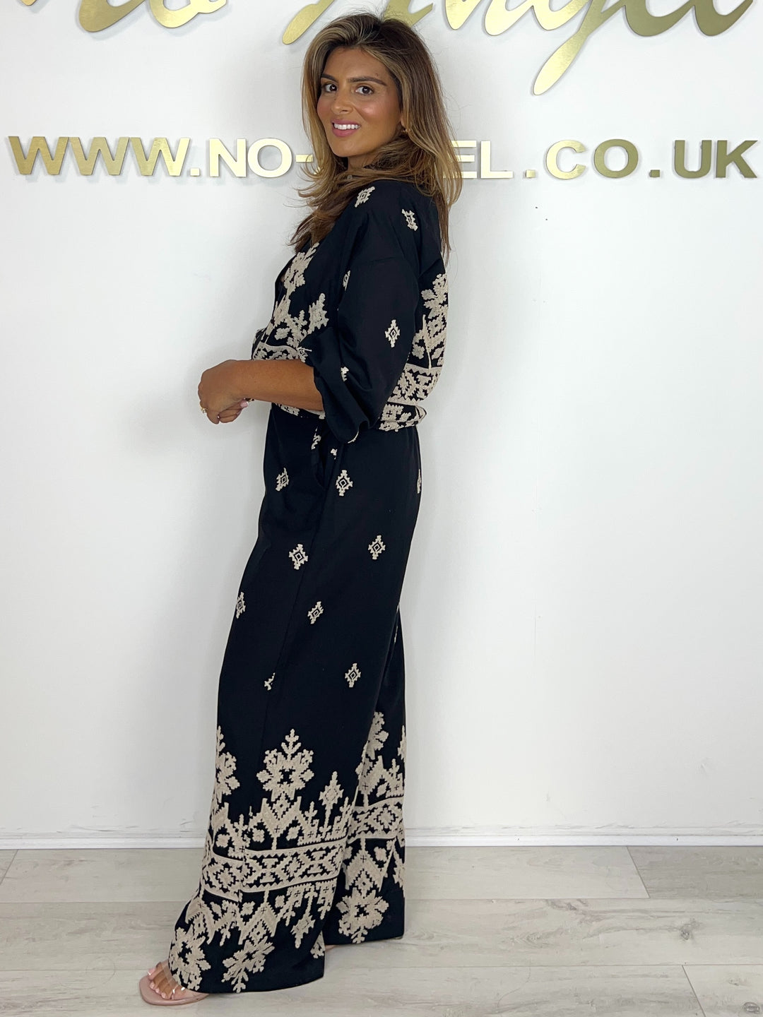 Embroidered Aztec Print Shirt & Trouser Co-ord (2 Colours)