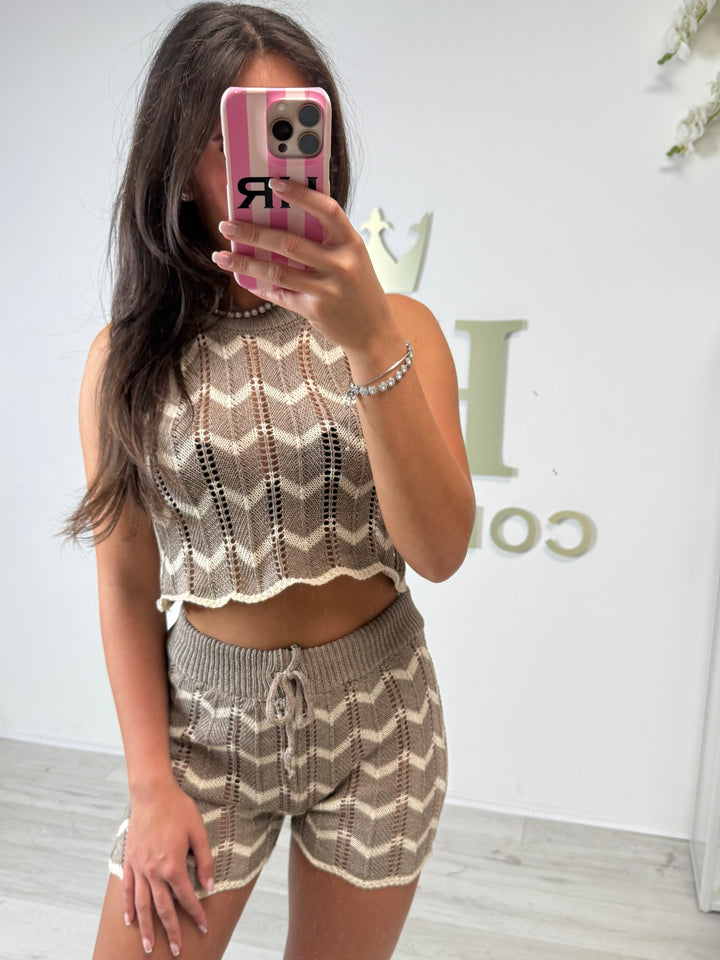 Crochet Zigzag Short Co-ord (4 Colours)