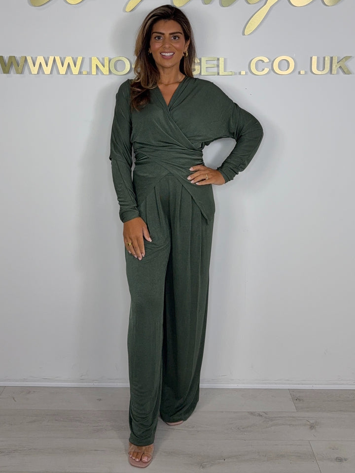Cross Over Tie Back Top & Trouser Co-ord ( 4 Colours)