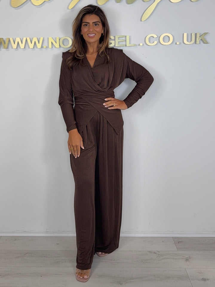 Cross Over Tie Back Top & Trouser Co-ord ( 4 Colours)