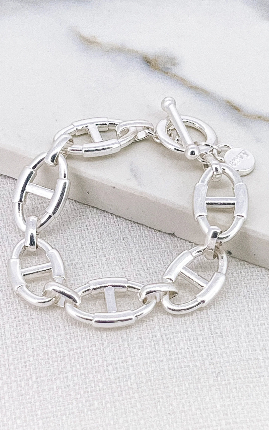 Silver T-Bar Loop Bracelet 8827