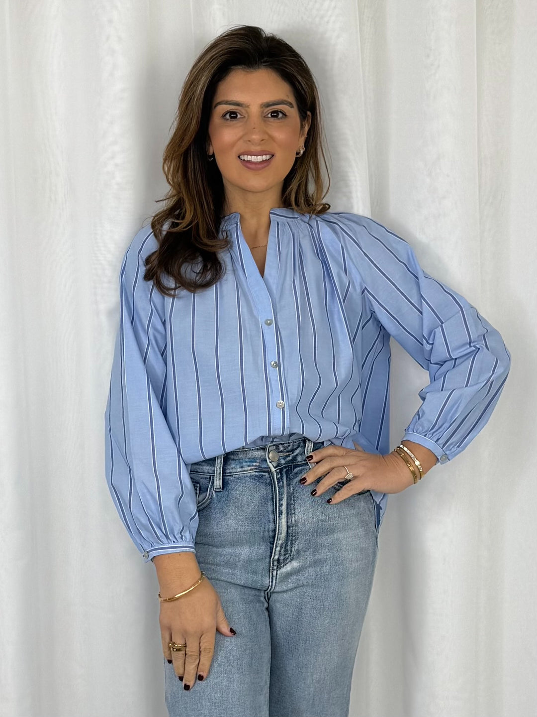 Pinstripe Collared Shirt (2 Colours)