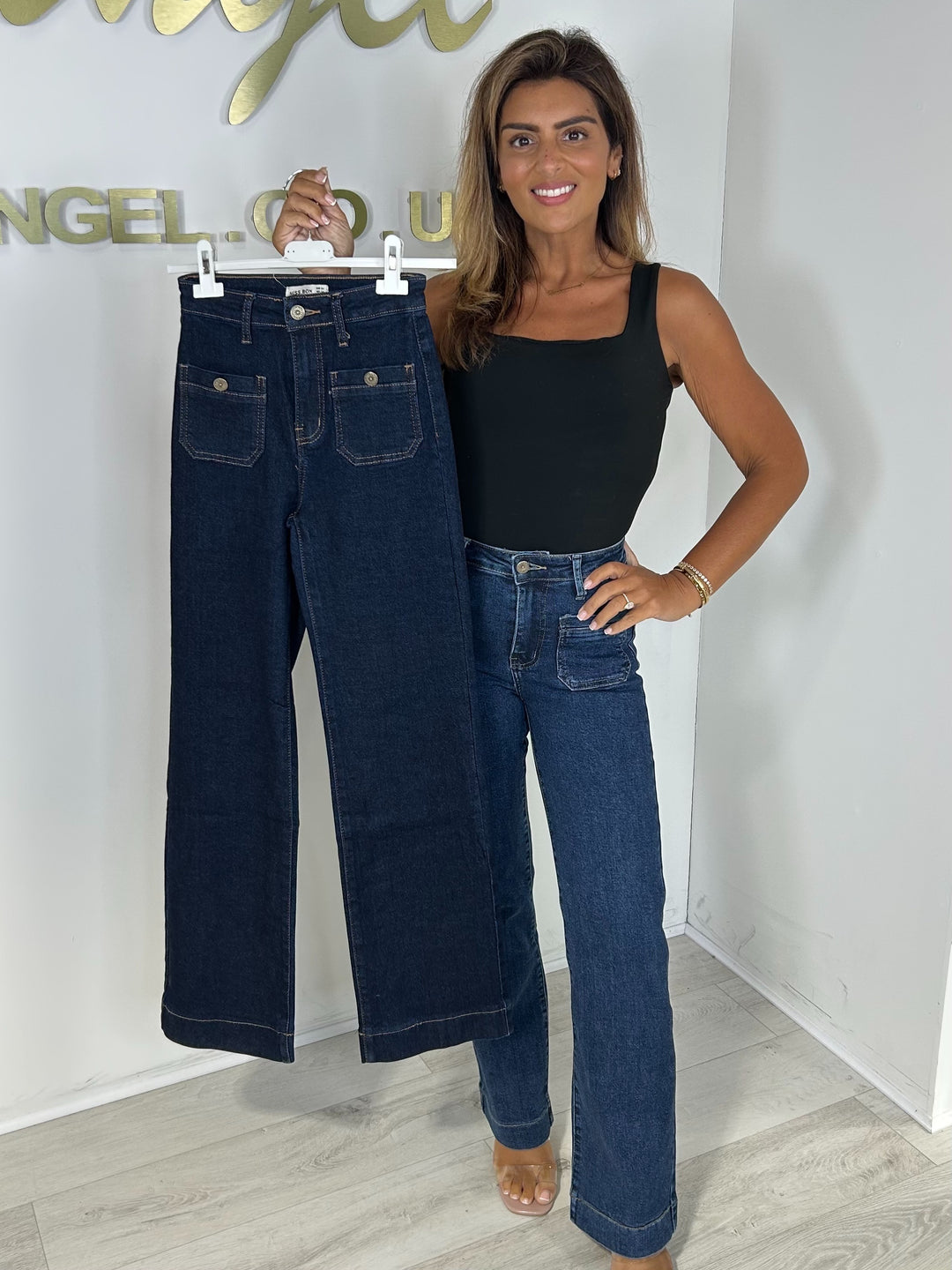 Straight Leg Front Pocket Denim Jeans (2 Colours)