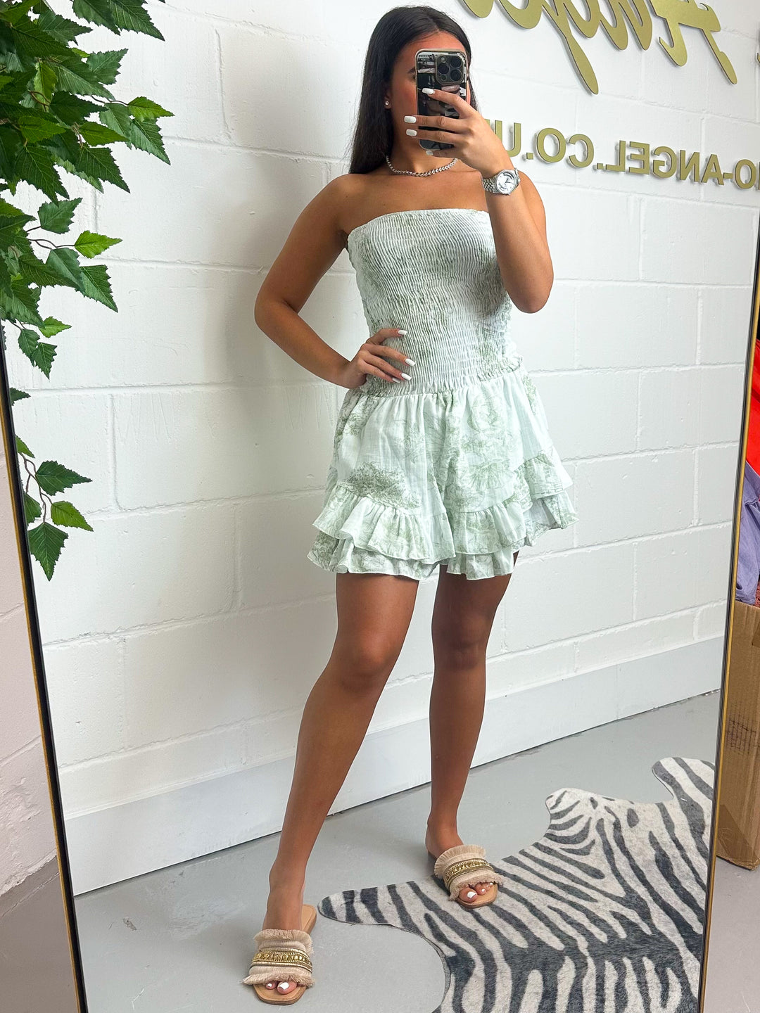 Cheesecloth Printed Ruffle Bottom Playsuit (4 Colours)
