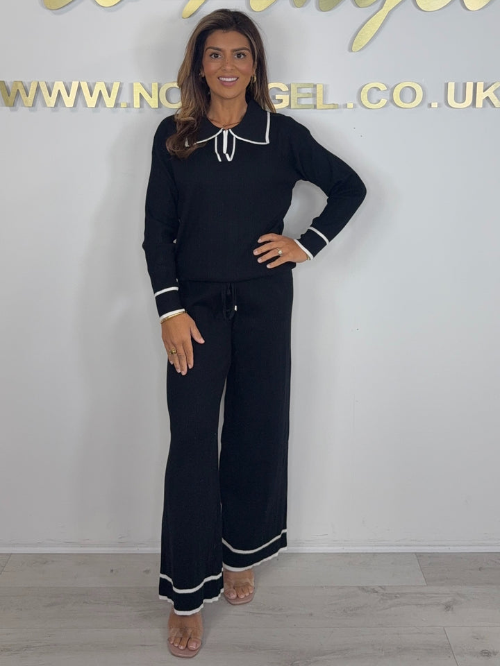 Collared Cream Trim Detail Trouser Co-ord