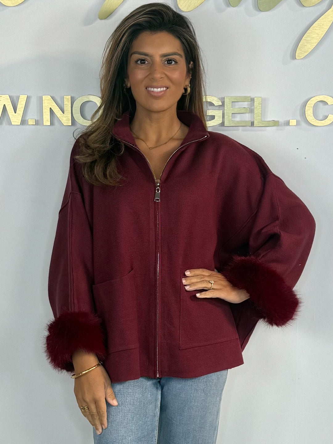 Flat Knit Zip Up Faux Cuff Trim Cardigan (6 Colours)