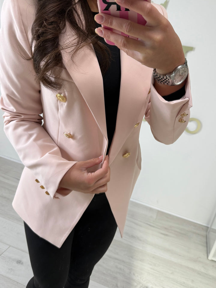 Gold Button Double Breasted Blazer (4 Colours)
