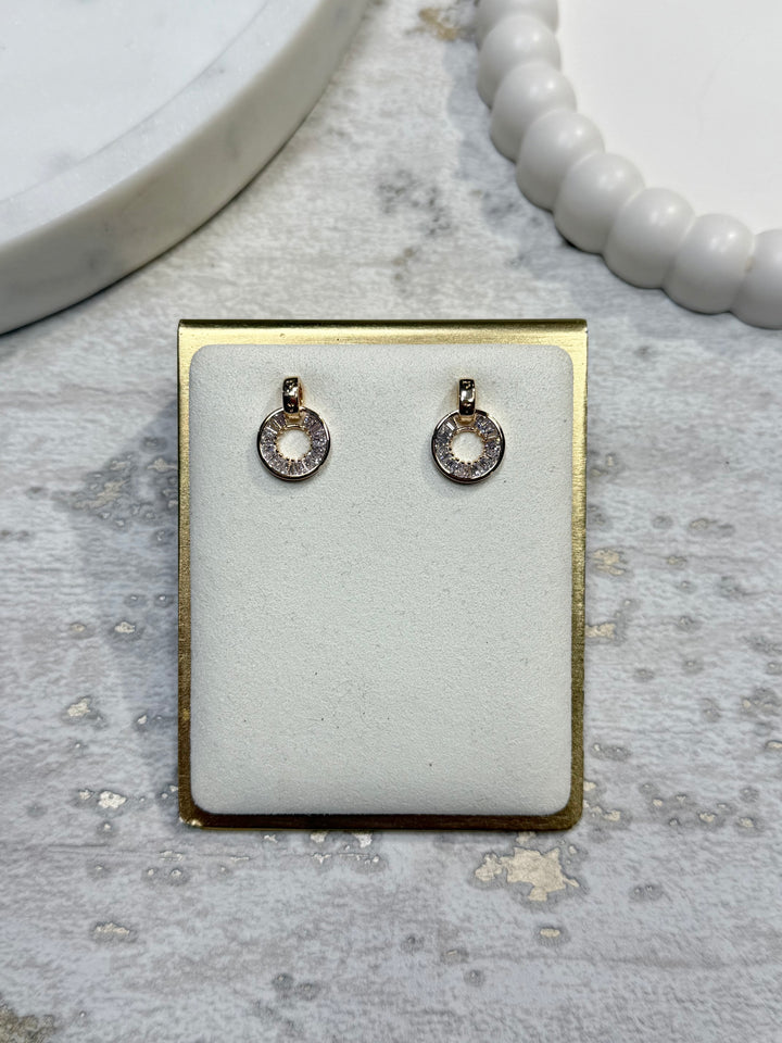 Silver Hanging Baguette Hoop Earring (2 Colours)