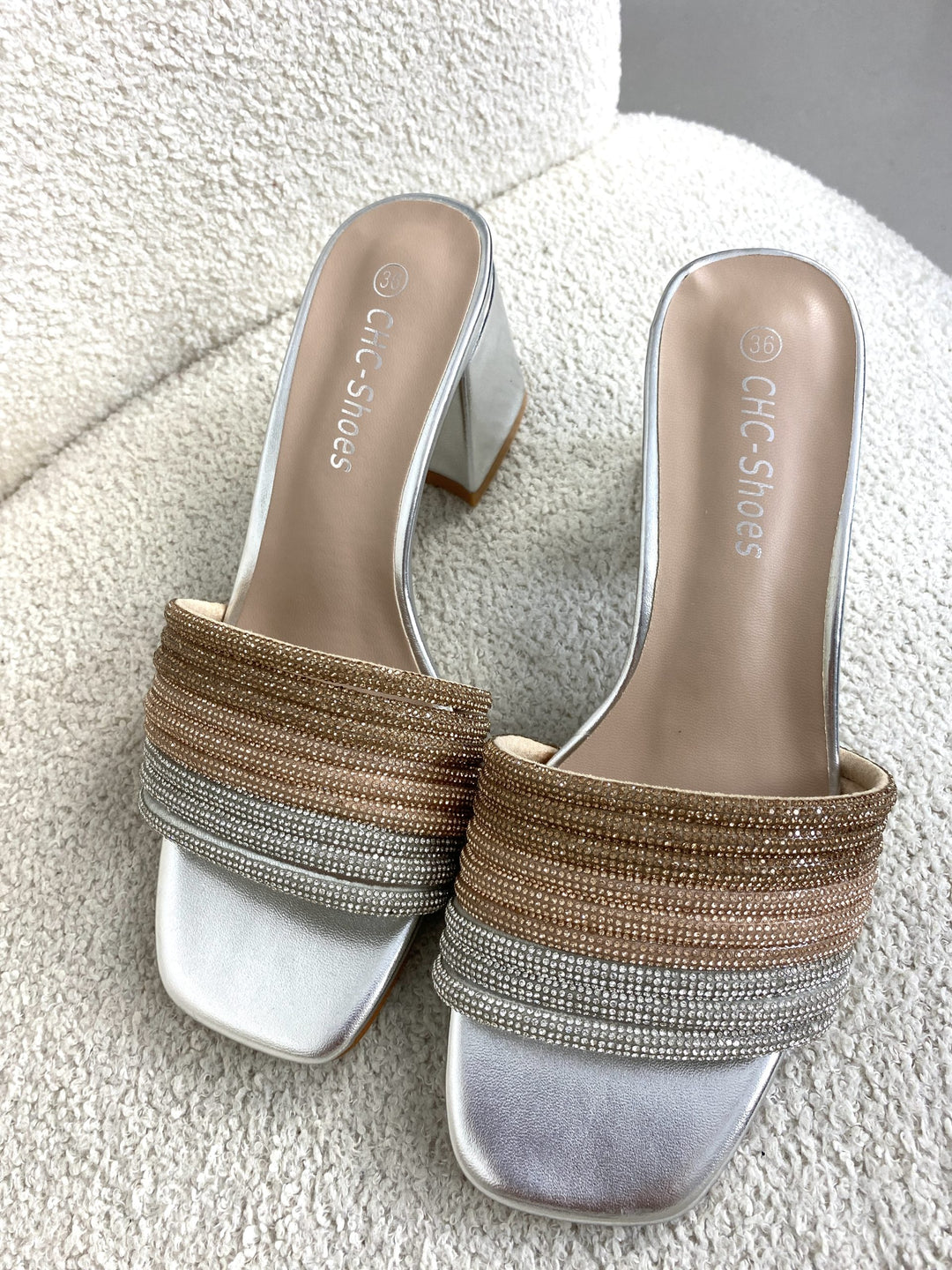 Diamontè Block Heel Sandals ( 2 colours )