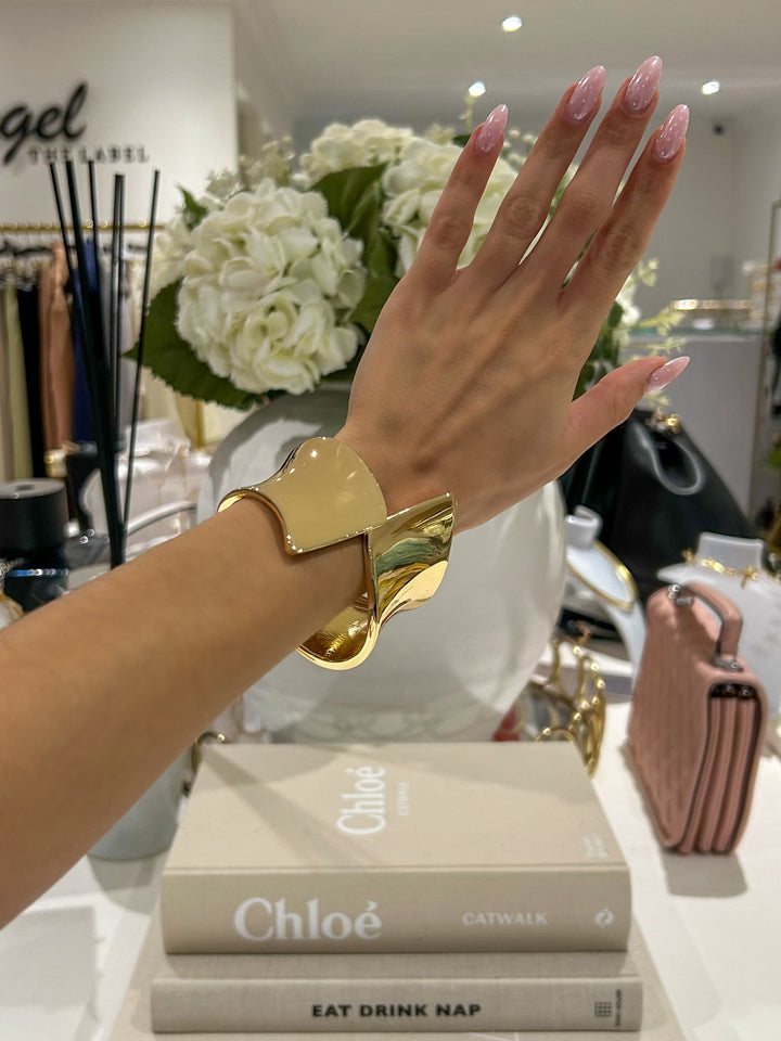 Plain Cross Over Thick Bangle (2 Colours)