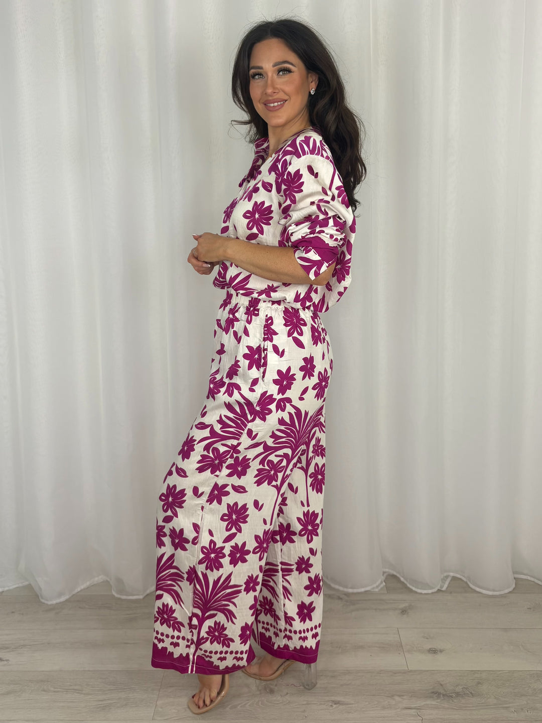 Floral Print Button Up Shirt & Trouser Co-Ord (6 Colours)