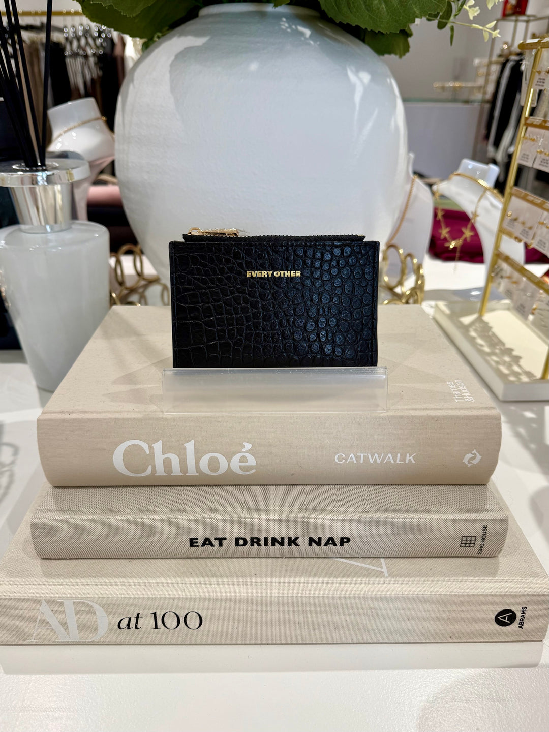 Croc Print Zip Up Card Holder