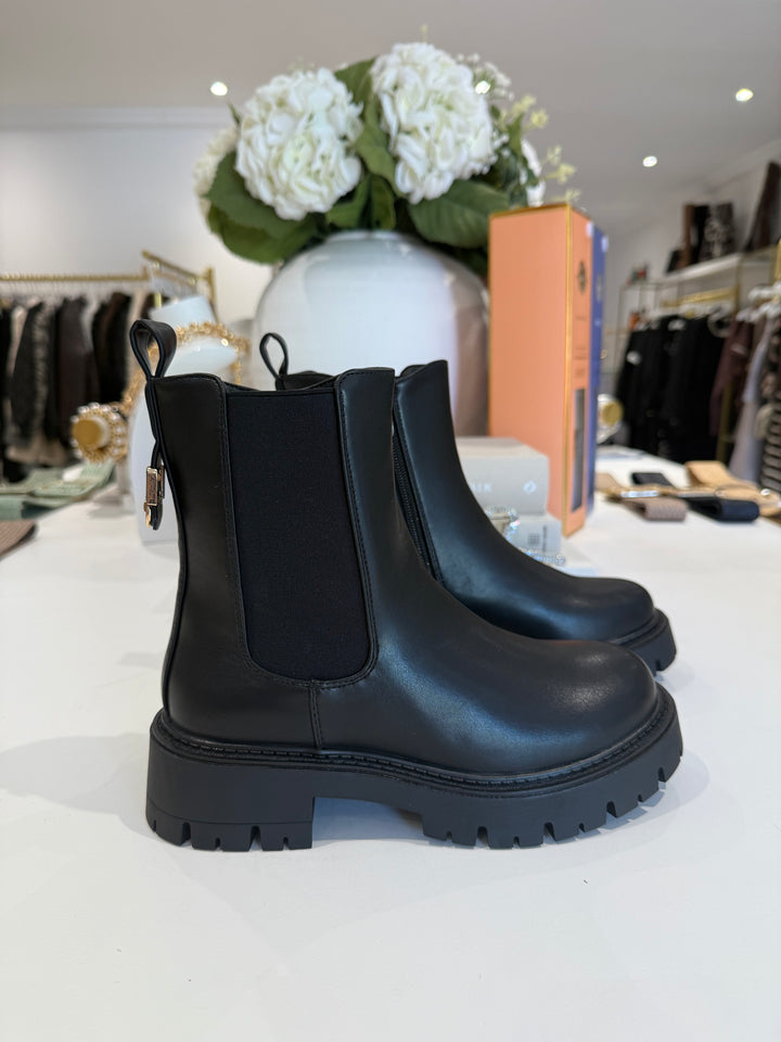 Faux Leather Chucky Gold Detail Boot
