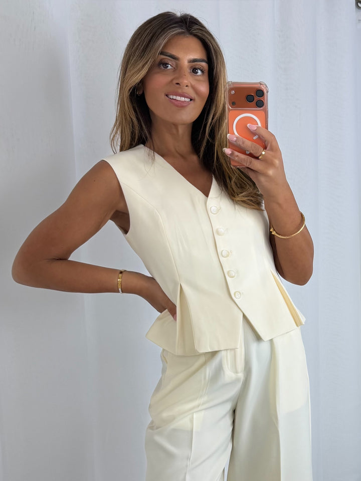 Lemon Waistcoat And Shorts Co-Ord