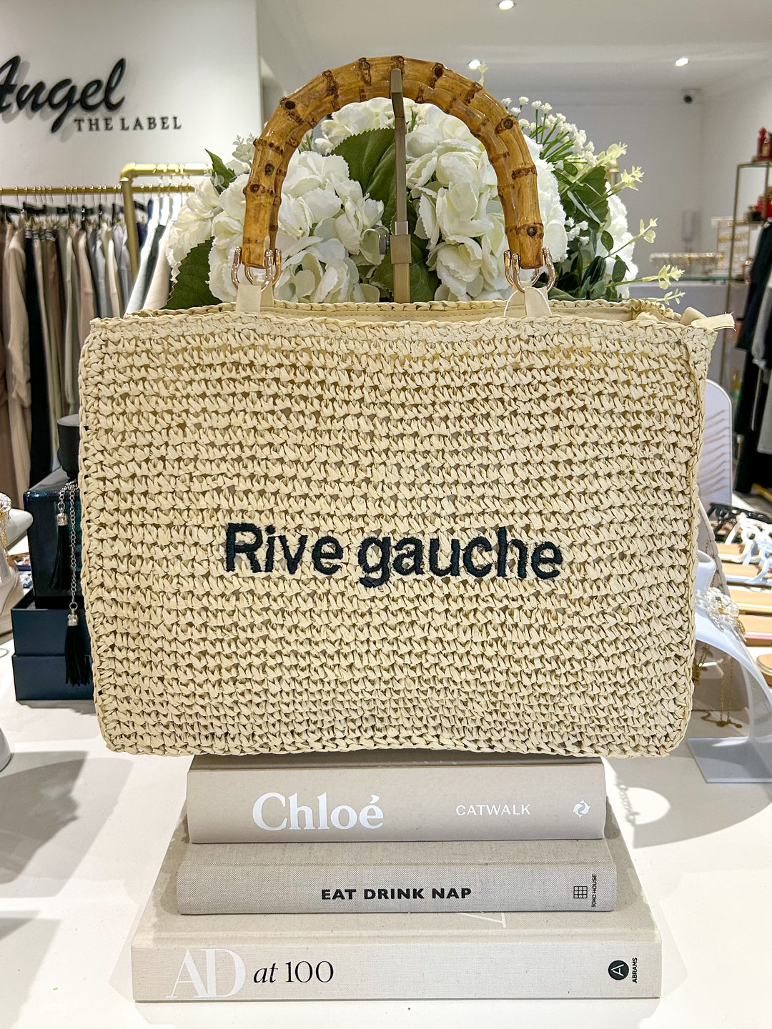 Rive Gauche Plain Bamboo Handle Bag (4 Colours)