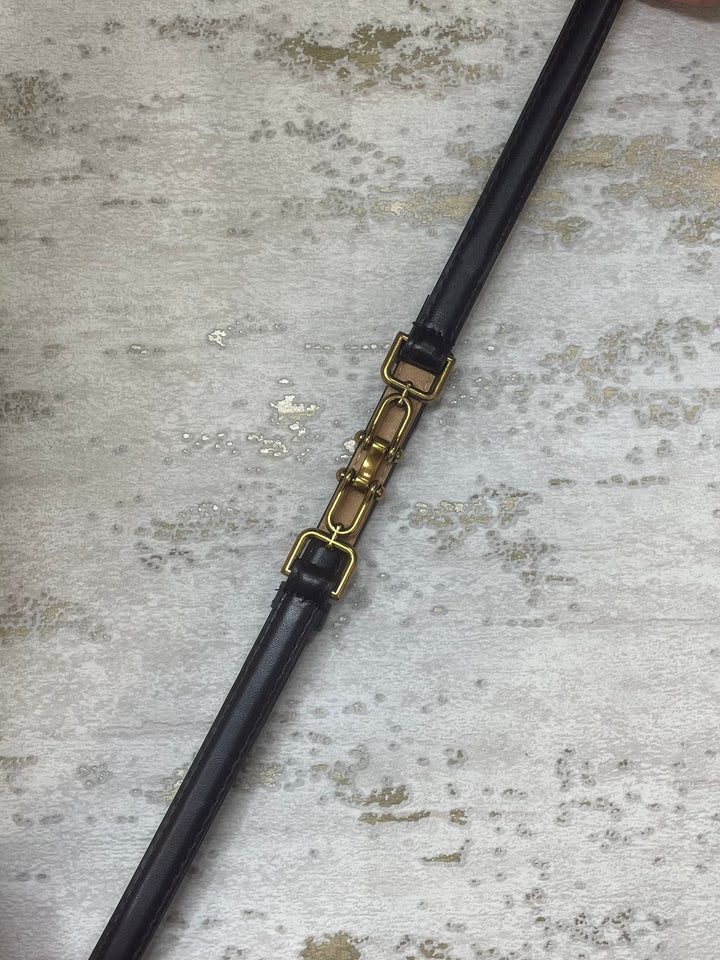 Gold Hinge Faux Leather Belt (4 Colours)