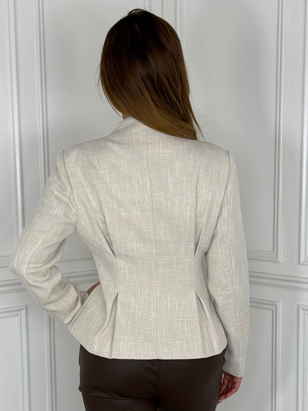 WINDSOR - Tweed Peplum Blazer (Cream)