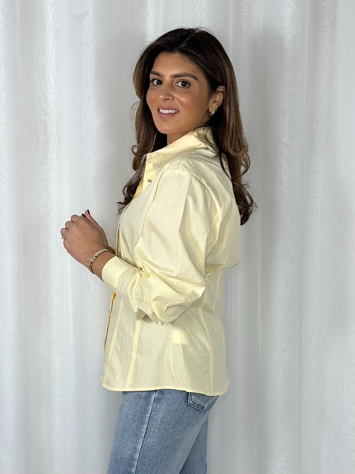 Cinched Back Collared Shirt (4 Colours)