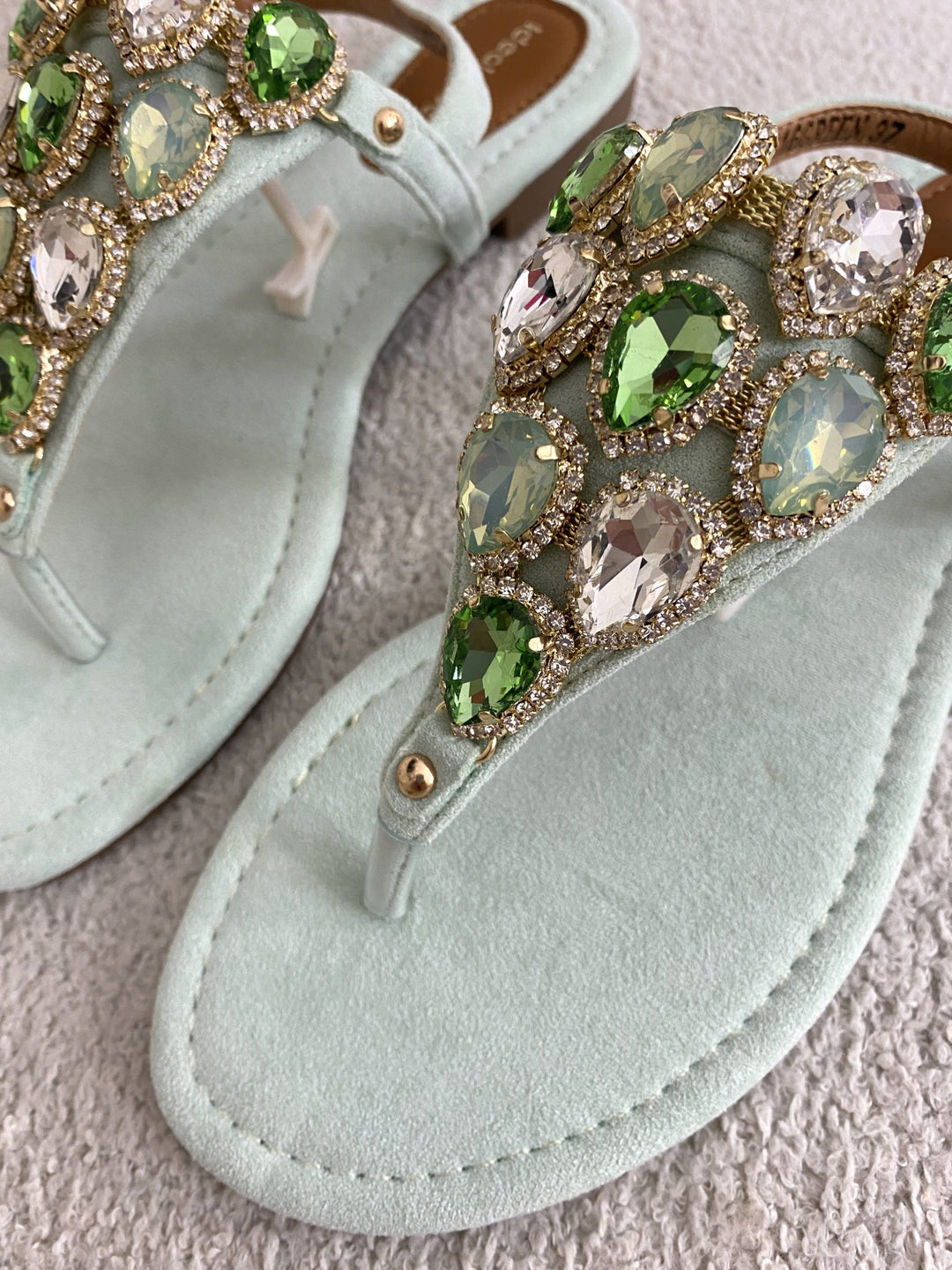 T Bar Jewelled Sandals ( 3 Colours )