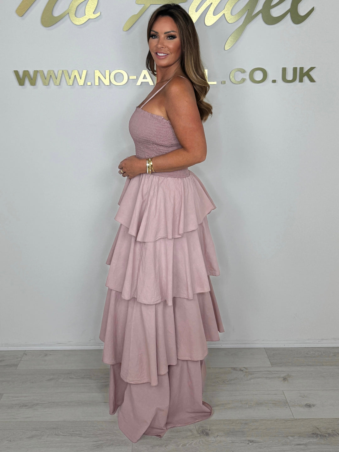 Spaghetti Strap Smocked Layered Bottom Maxi Dress (2 Colours)