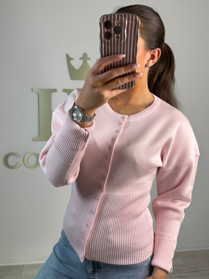 Soft Knit Button Up Ribbed Bottom Cardigan (5 Colours)