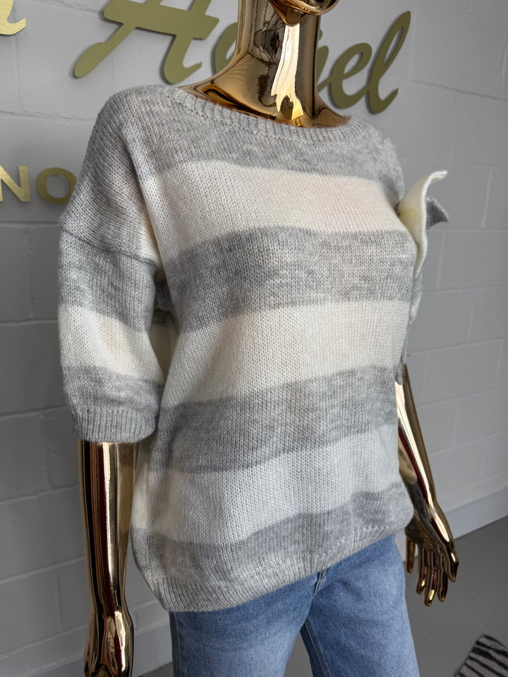 Soft Knit Short Sleeve Bow Detail Jumper (8 Colours)
