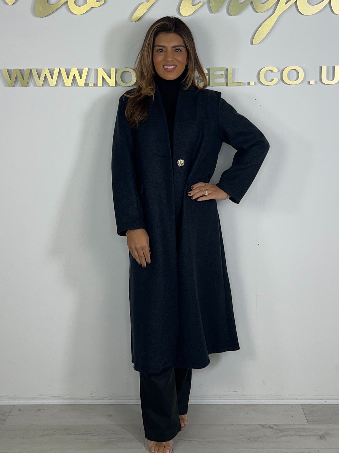 Textured Gold Single Button Longline Jacket (9 Colours)