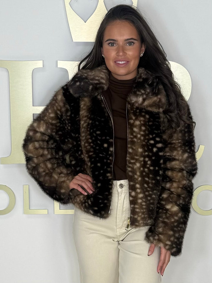 Bambi collared faux fur jacket (2 Colours)